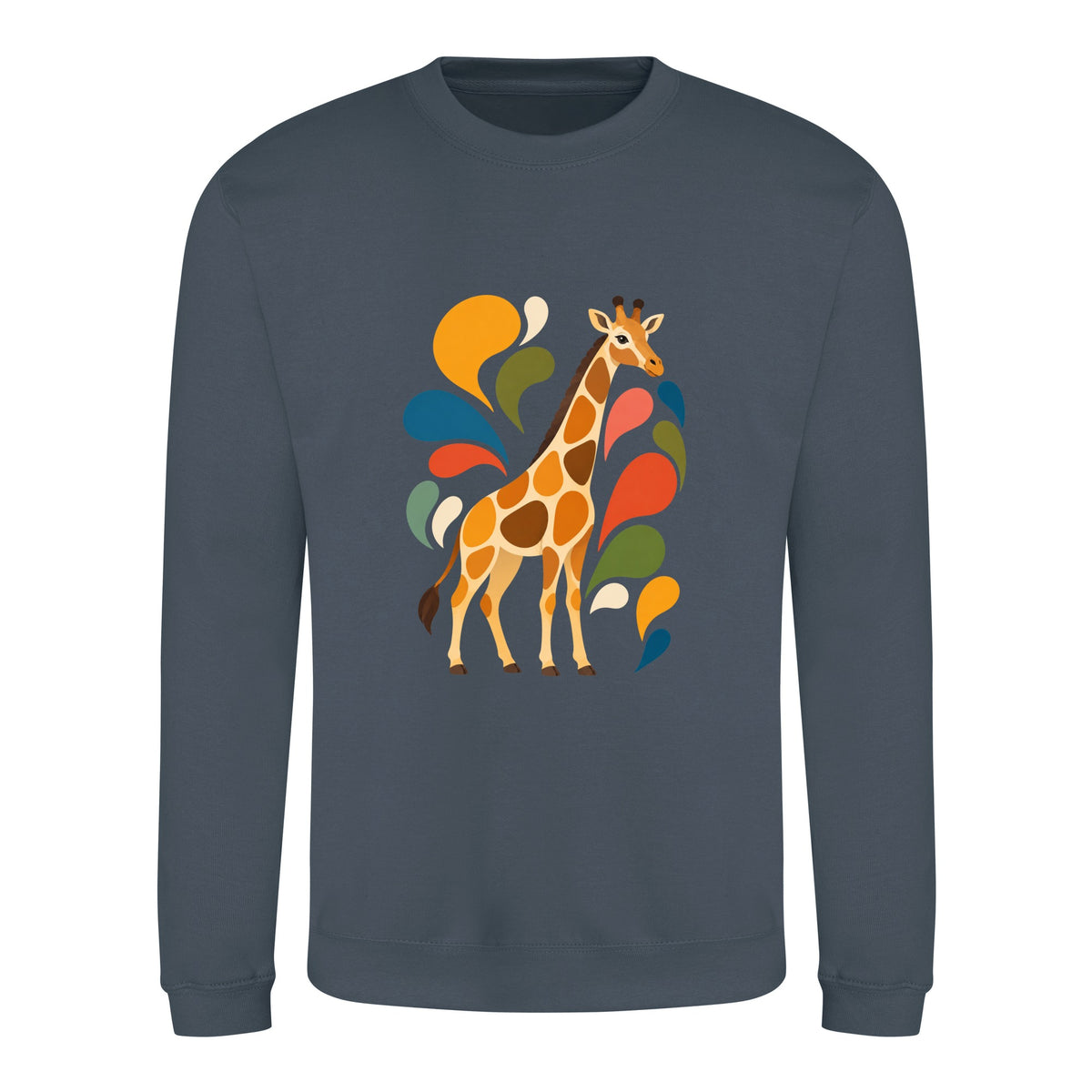 Sunlit Safari Adult Sweatshirt - Freeform Fauna Airforce Blue colour variant image