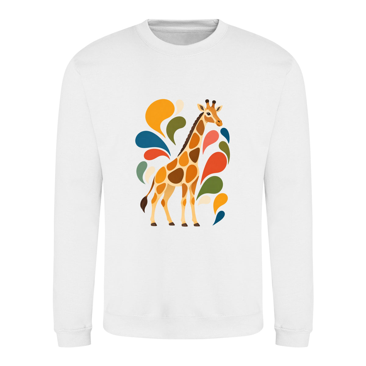 Sunlit Safari Adult Sweatshirt - Freeform Fauna Arctic White colour variant image