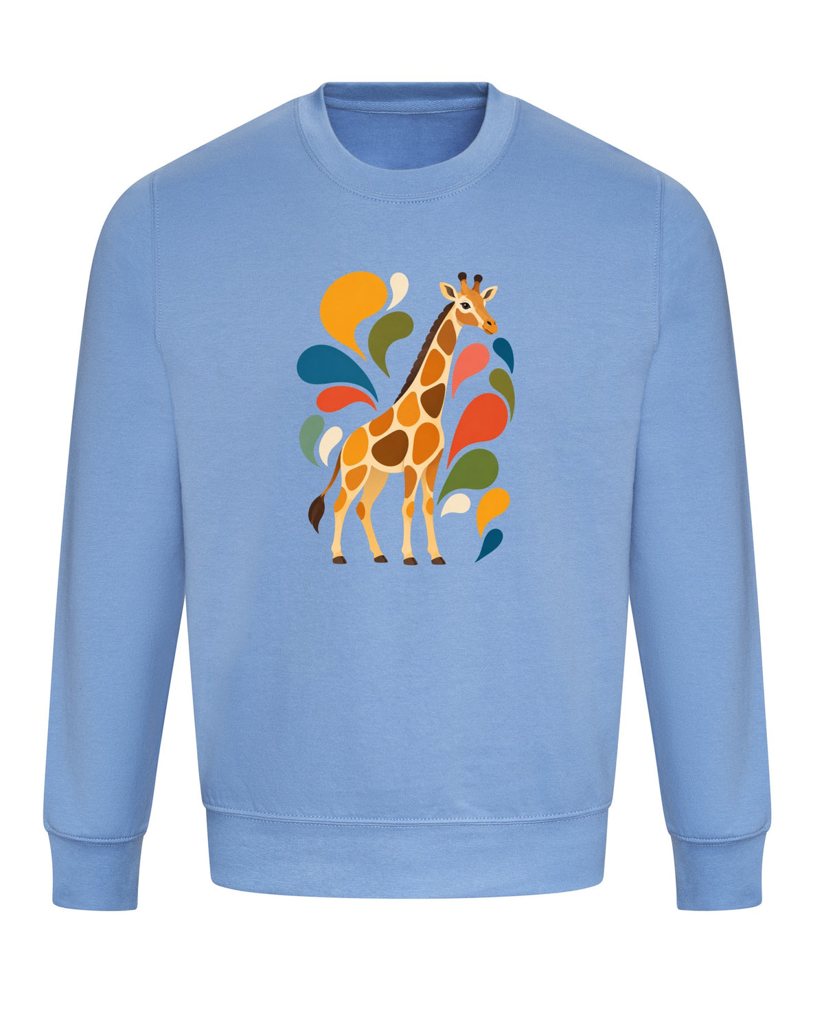 Sunlit Safari Adult Sweatshirt - Freeform Fauna Cornflower Blue colour variant image