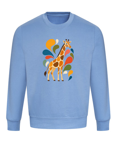 Sunlit Safari Adult Sweatshirt - Freeform Fauna Cornflower Blue colour variant image