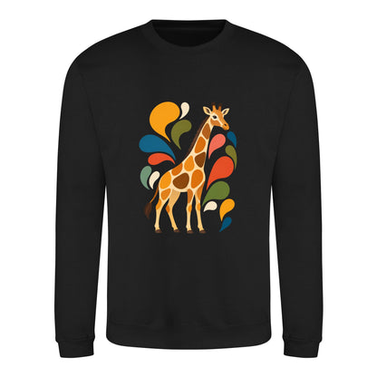 Sunlit Safari Adult Sweatshirt - Freeform Fauna Deep Black colour variant image