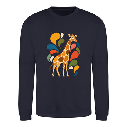 Sunlit Safari Adult Sweatshirt - Freeform Fauna French Navy colour variant image
