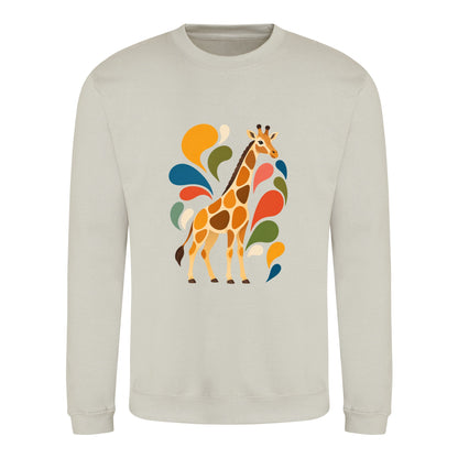 Sunlit Safari Adult Sweatshirt - Freeform Fauna Natural Stone colour variant image