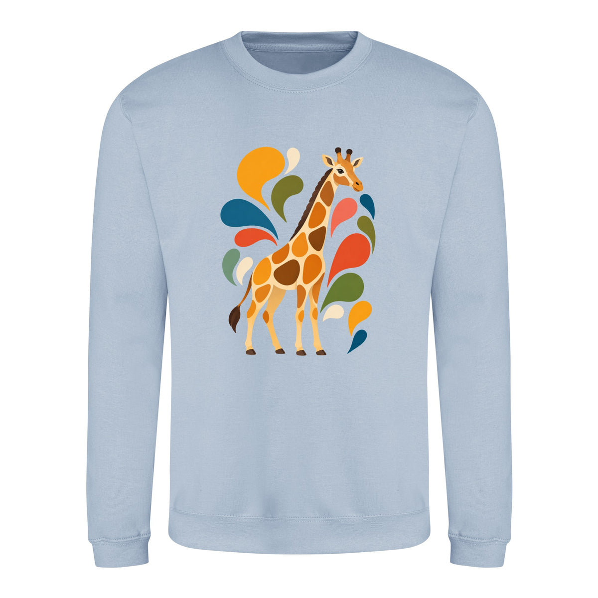 Sunlit Safari Adult Sweatshirt - Freeform Fauna Sky Blue colour variant image