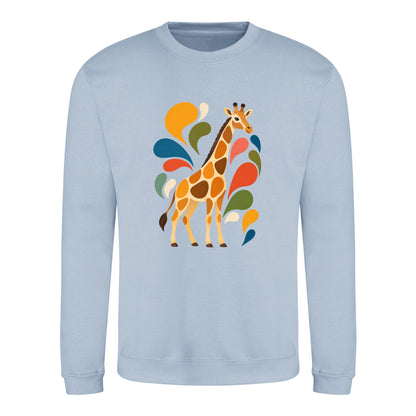 Sunlit Safari Adult Sweatshirt - Freeform Fauna Sky Blue colour variant image