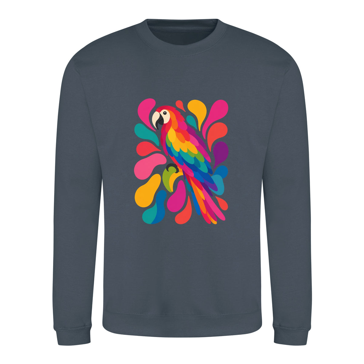 Tropical Burst Adult Sweatshirt - Freeform Fauna Airforce Blue colour variant image