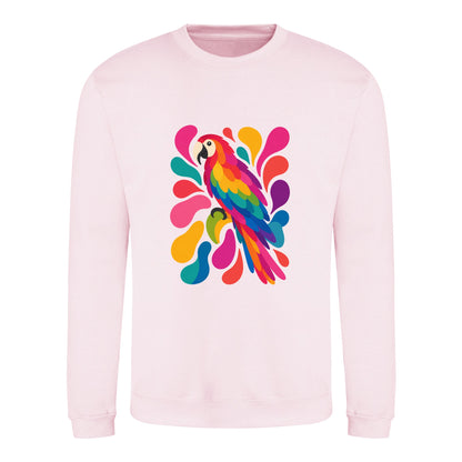 Tropical Burst Adult Sweatshirt - Freeform Fauna Baby Pink colour variant image