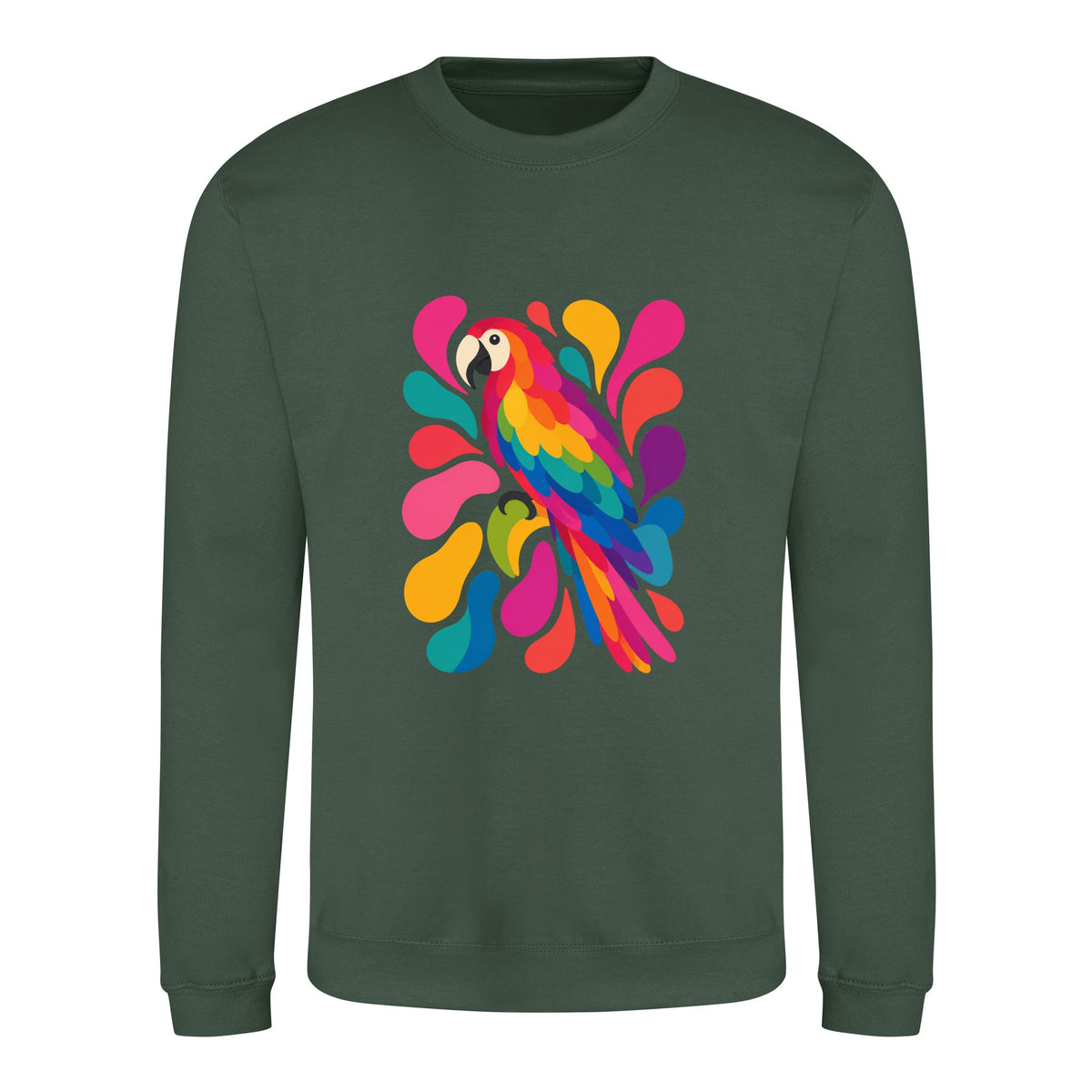 Tropical Burst Adult Sweatshirt - Freeform Fauna Bottle Green colour variant image