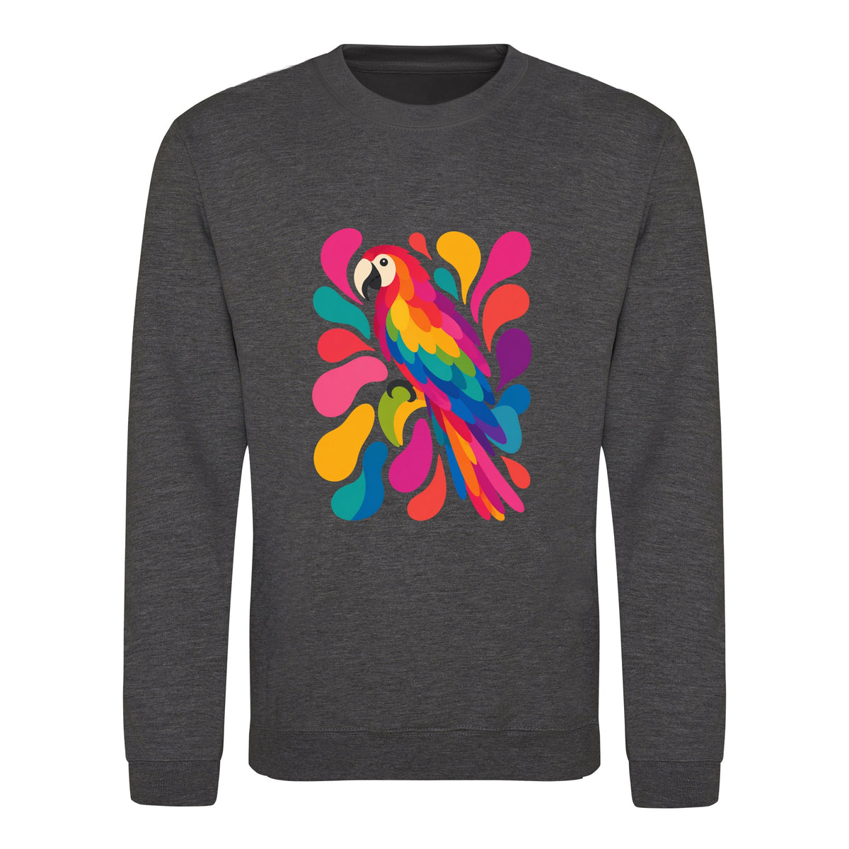 Tropical Burst Adult Sweatshirt - Freeform Fauna Charcoal colour variant image