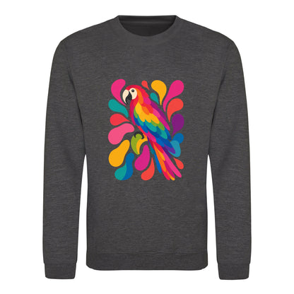 Tropical Burst Adult Sweatshirt - Freeform Fauna Charcoal colour variant image