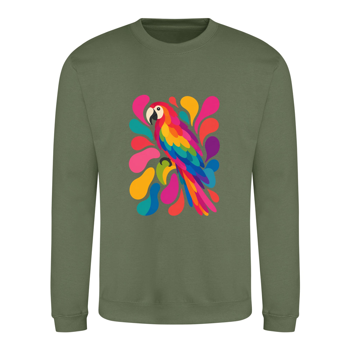 Tropical Burst Adult Sweatshirt - Freeform Fauna Earthy Green colour variant image
