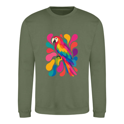 Tropical Burst Adult Sweatshirt - Freeform Fauna Earthy Green colour variant image