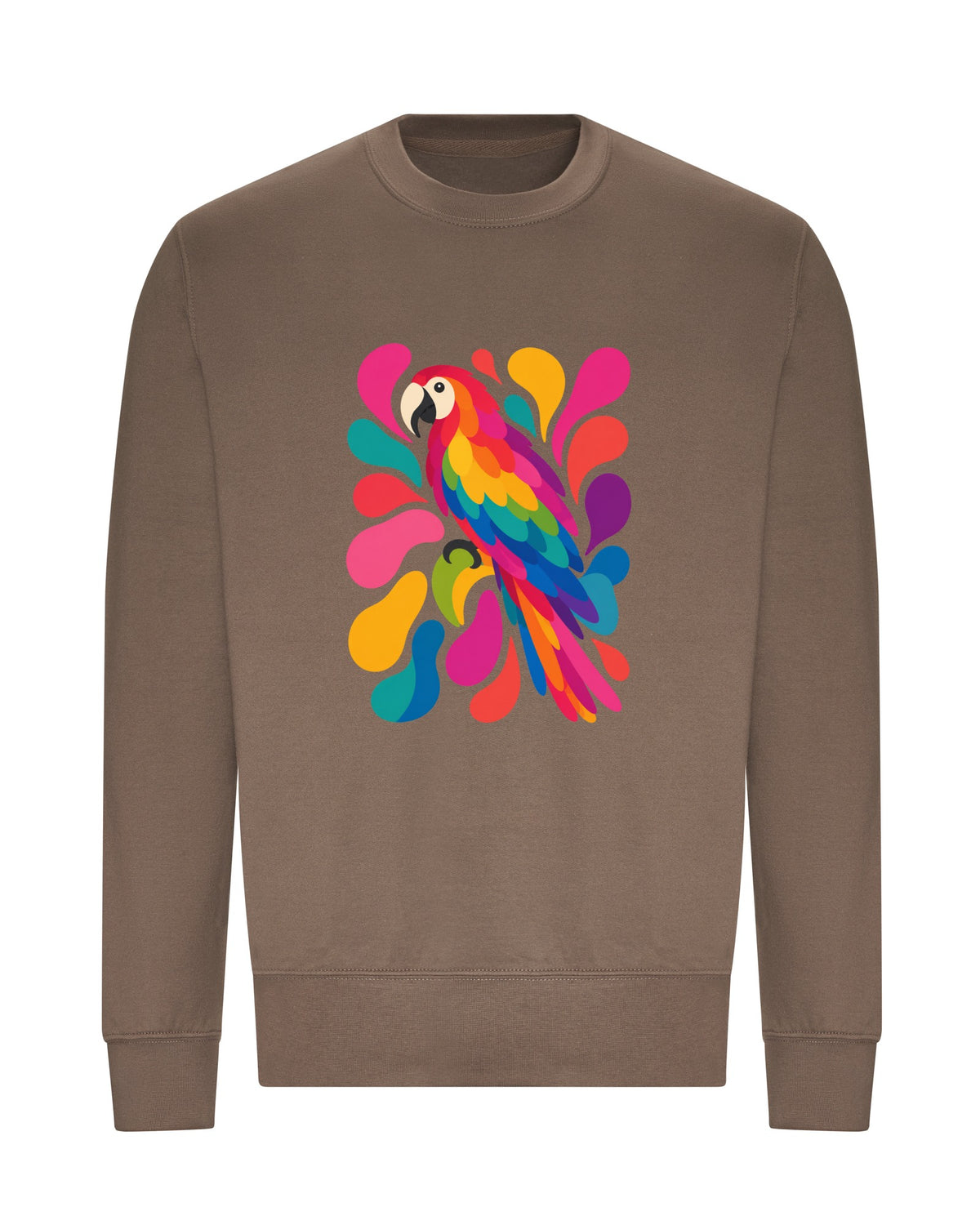 Tropical Burst Adult Sweatshirt - Freeform Fauna Mocha Brown colour variant image