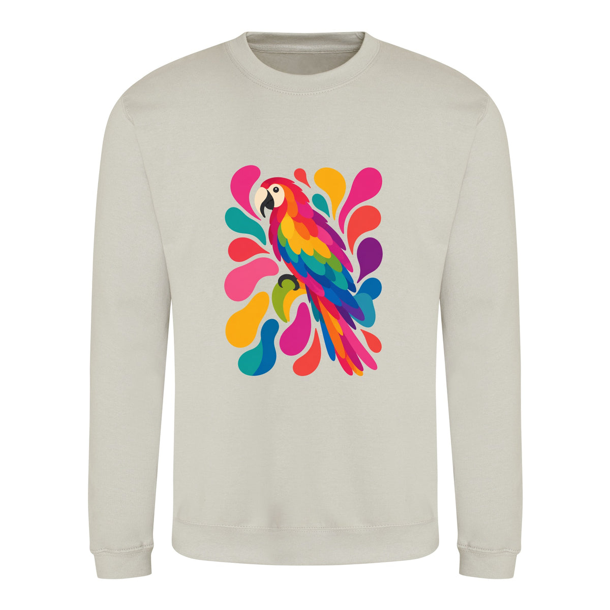 Tropical Burst Adult Sweatshirt - Freeform Fauna Natural Stone colour variant image