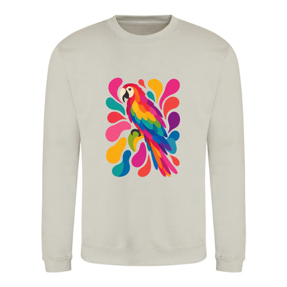 Tropical Burst Adult Sweatshirt - Freeform Fauna Natural Stone colour variant image