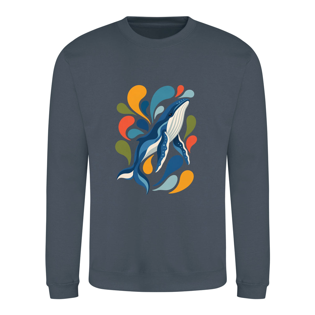 Ocean Song Adult Sweatshirt - Freeform Fauna Airforce Blue colour variant image