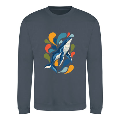 Ocean Song Adult Sweatshirt - Freeform Fauna Airforce Blue colour variant image