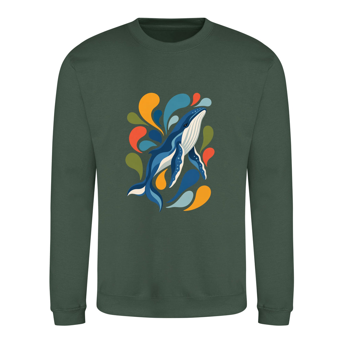 Ocean Song Adult Sweatshirt - Freeform Fauna Bottle Green colour variant image
