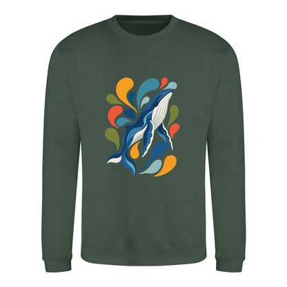 Ocean Song Adult Sweatshirt - Freeform Fauna Bottle Green colour variant image