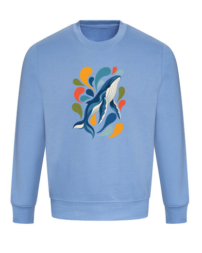 Ocean Song Adult Sweatshirt - Freeform Fauna Cornflower Blue colour variant image