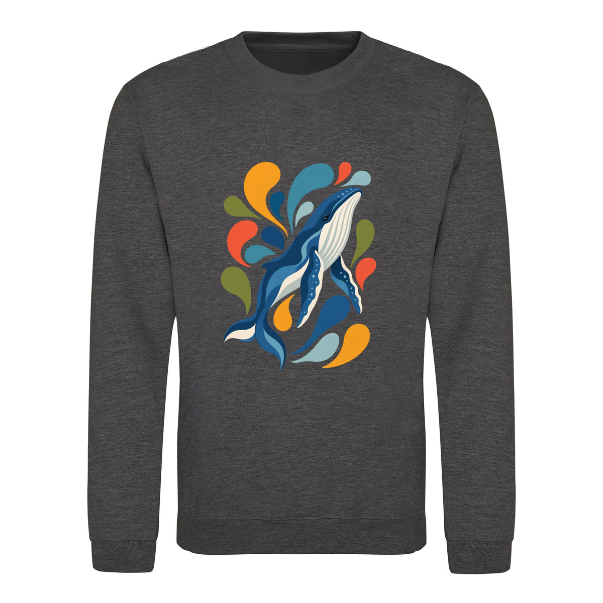 Ocean Song Adult Sweatshirt - Freeform Fauna Charcoal colour variant image