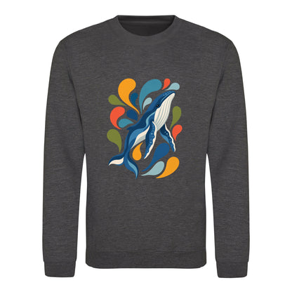 Ocean Song Adult Sweatshirt - Freeform Fauna Charcoal colour variant image