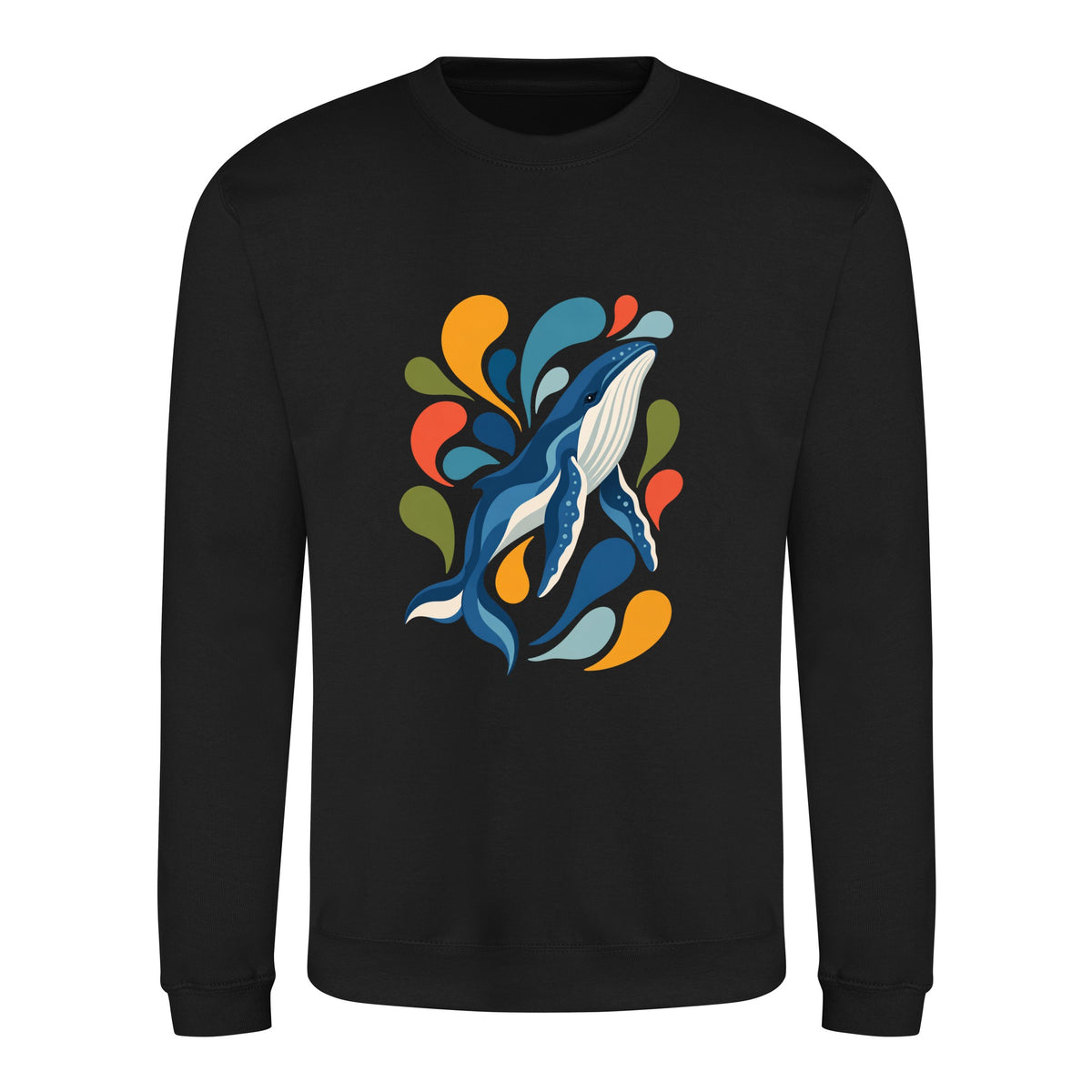 Ocean Song Adult Sweatshirt - Freeform Fauna Deep Black colour variant image