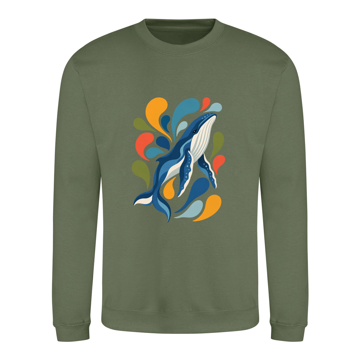 Ocean Song Adult Sweatshirt - Freeform Fauna Earthy Green colour variant image