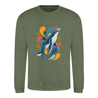 Ocean Song Adult Sweatshirt - Freeform Fauna Earthy Green colour variant image