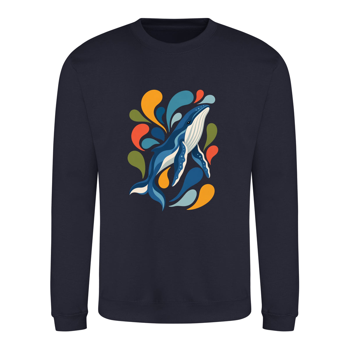 Ocean Song Adult Sweatshirt - Freeform Fauna French Navy colour variant image