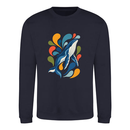 Ocean Song Adult Sweatshirt - Freeform Fauna French Navy colour variant image