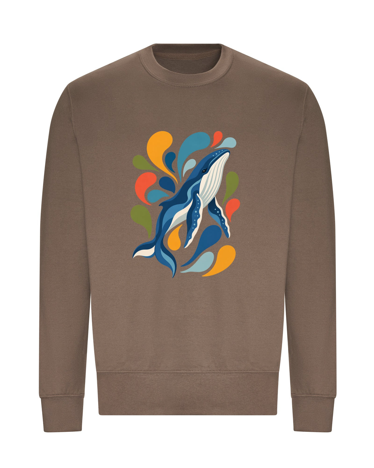 Ocean Song Adult Sweatshirt - Freeform Fauna Mocha Brown colour variant image
