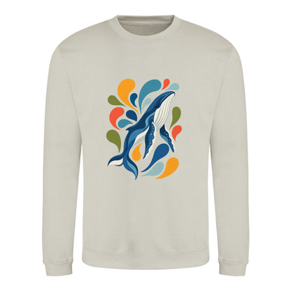 Ocean Song Adult Sweatshirt - Freeform Fauna Natural Stone colour variant image