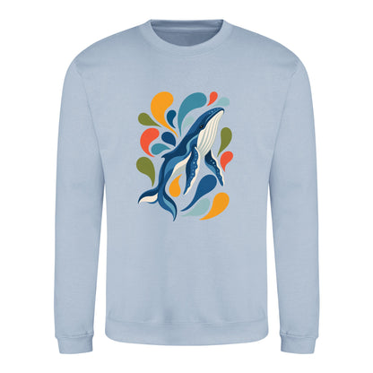 Ocean Song Adult Sweatshirt - Freeform Fauna Sky Blue colour variant image