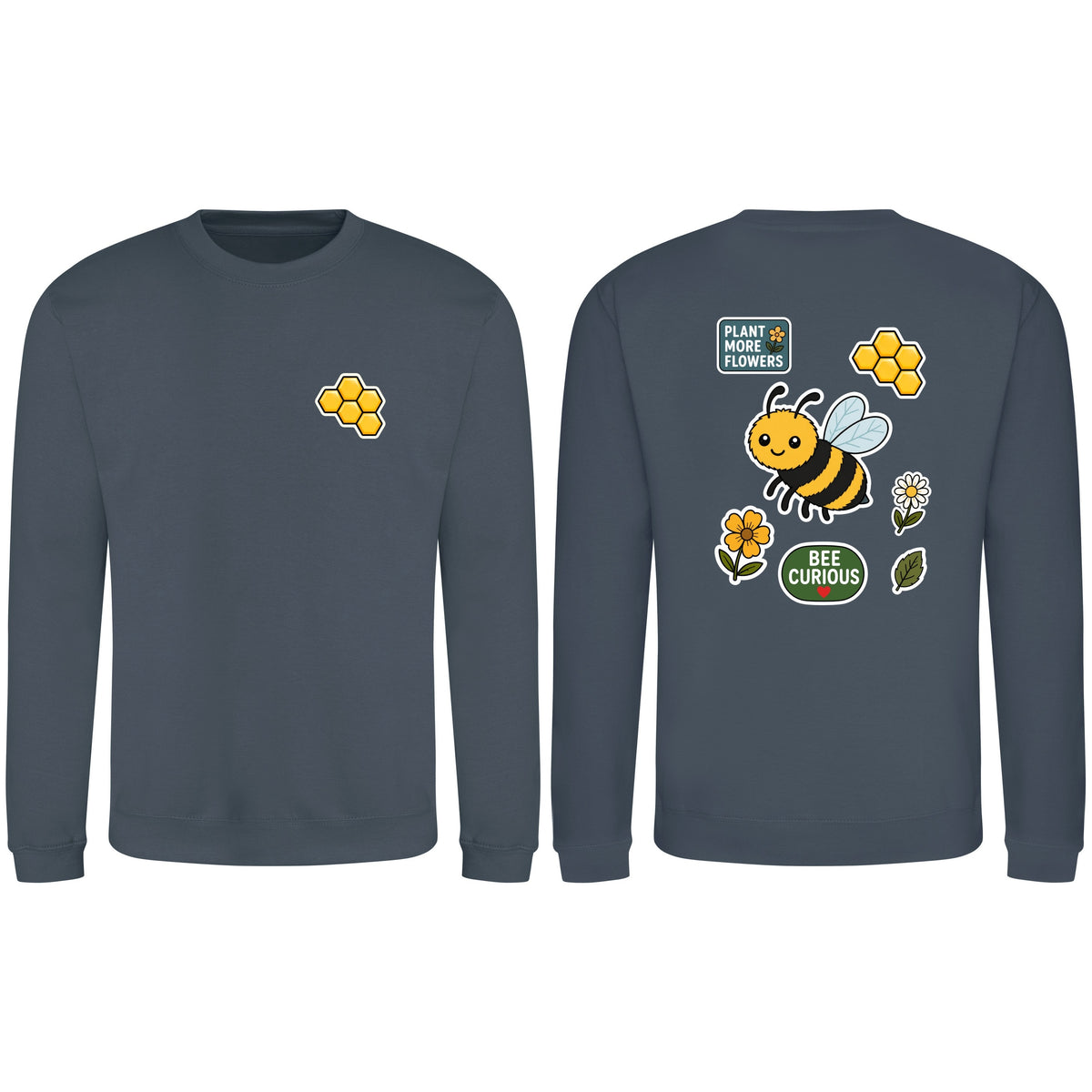 Bee Curious Adult Sweatshirt - Badges of the Wild Airforce Blue colour variant image