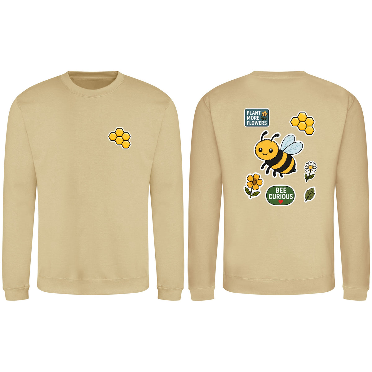 Bee Curious Adult Sweatshirt - Badges of the Wild Desert Sand colour variant image