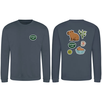 Capybara Chill Club Adult Sweatshirt - Badges of the Wild Airforce Blue colour variant image