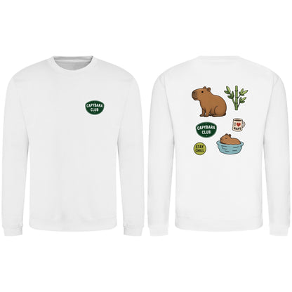 Capybara Chill Club Adult Sweatshirt - Badges of the Wild Arctic White colour variant image