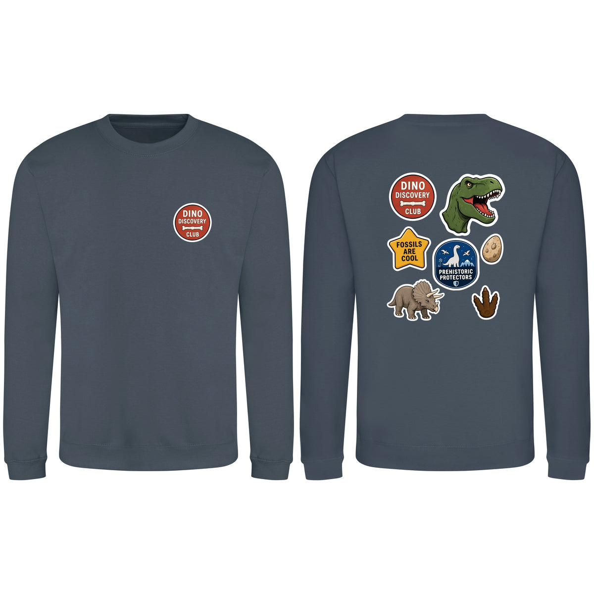 Dino Discovery Club Adult Sweatshirt - Badges of the Wild Airforce Blue colour variant image