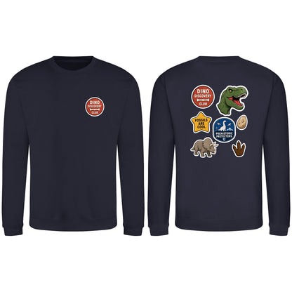 Dino Discovery Club Adult Sweatshirt - Badges of the Wild French Navy colour variant image