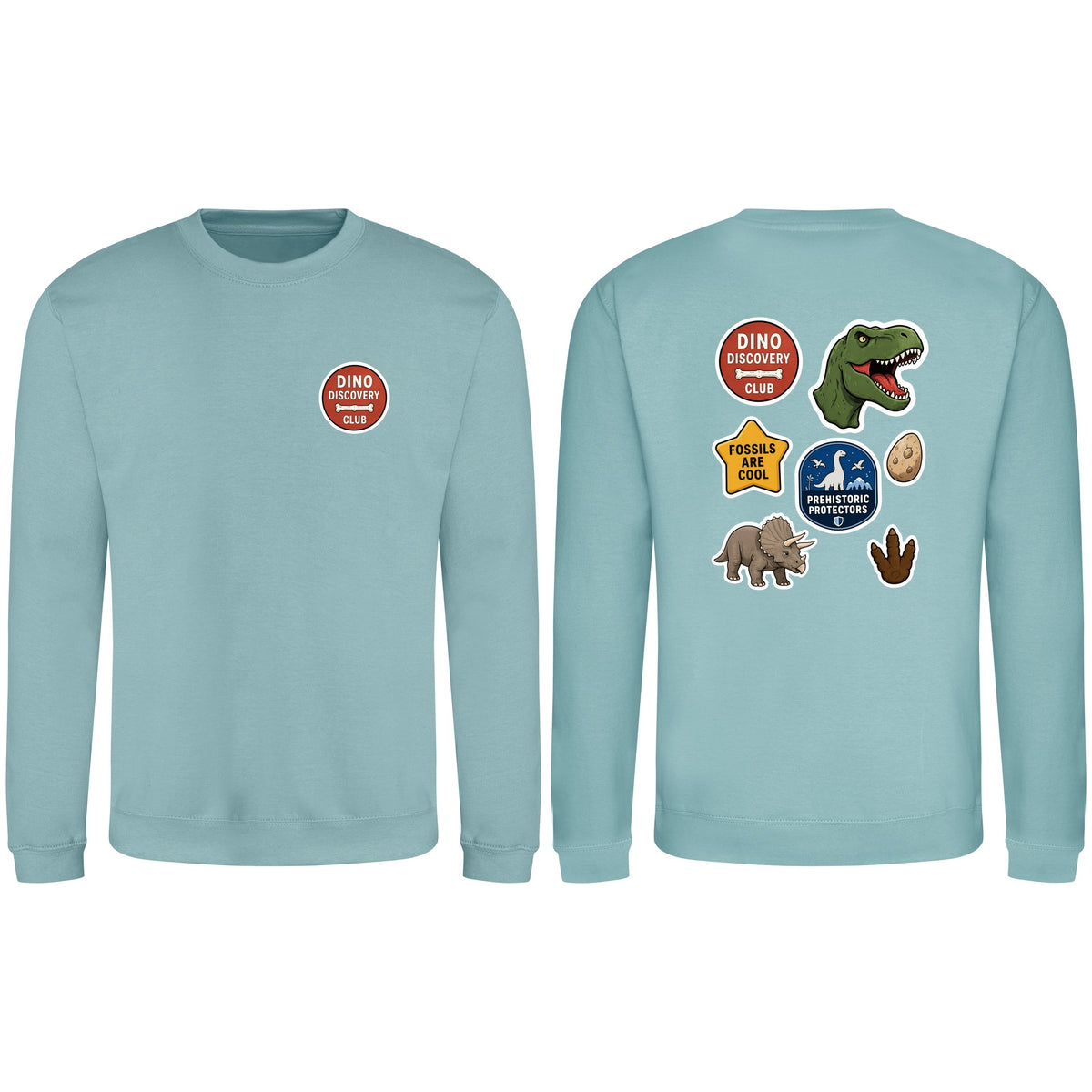 Dino Discovery Club Adult Sweatshirt - Badges of the Wild Seafoam colour variant image