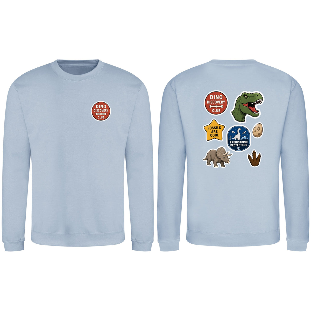 Dino Discovery Club Adult Sweatshirt - Badges of the Wild Sky Blue colour variant image
