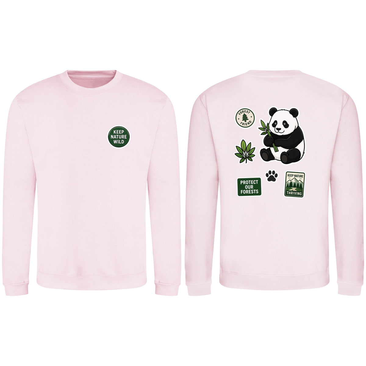 Keep Nature Wild Adult Sweatshirt - Badges of the Wild Baby Pink colour variant image
