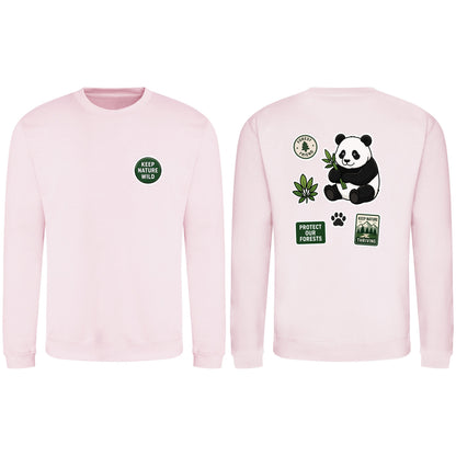 Keep Nature Wild Adult Sweatshirt - Badges of the Wild Baby Pink colour variant image