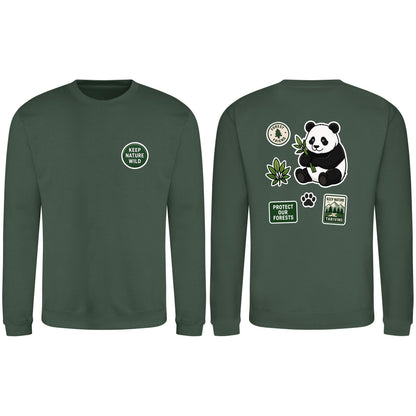 Keep Nature Wild Adult Sweatshirt - Badges of the Wild Bottle Green colour variant image