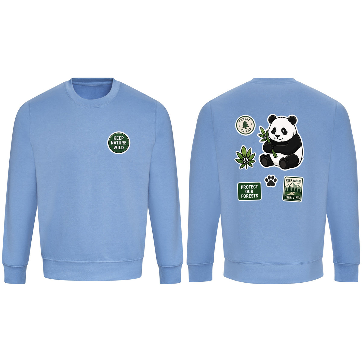 Keep Nature Wild Adult Sweatshirt - Badges of the Wild Cornflower Blue colour variant image
