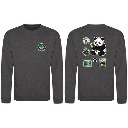 Keep Nature Wild Adult Sweatshirt - Badges of the Wild Charcoal colour variant image