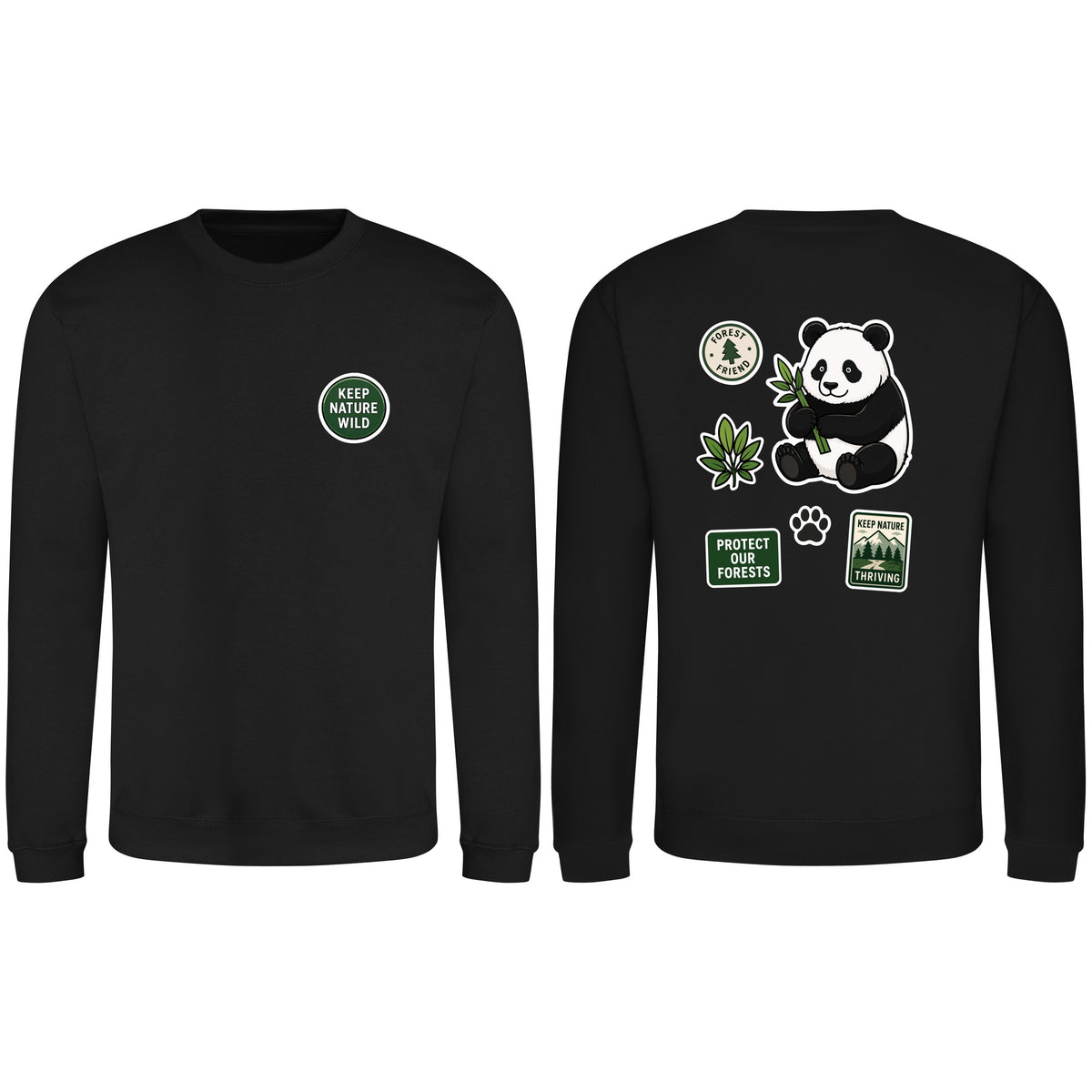 Keep Nature Wild Adult Sweatshirt - Badges of the Wild Deep Black colour variant image
