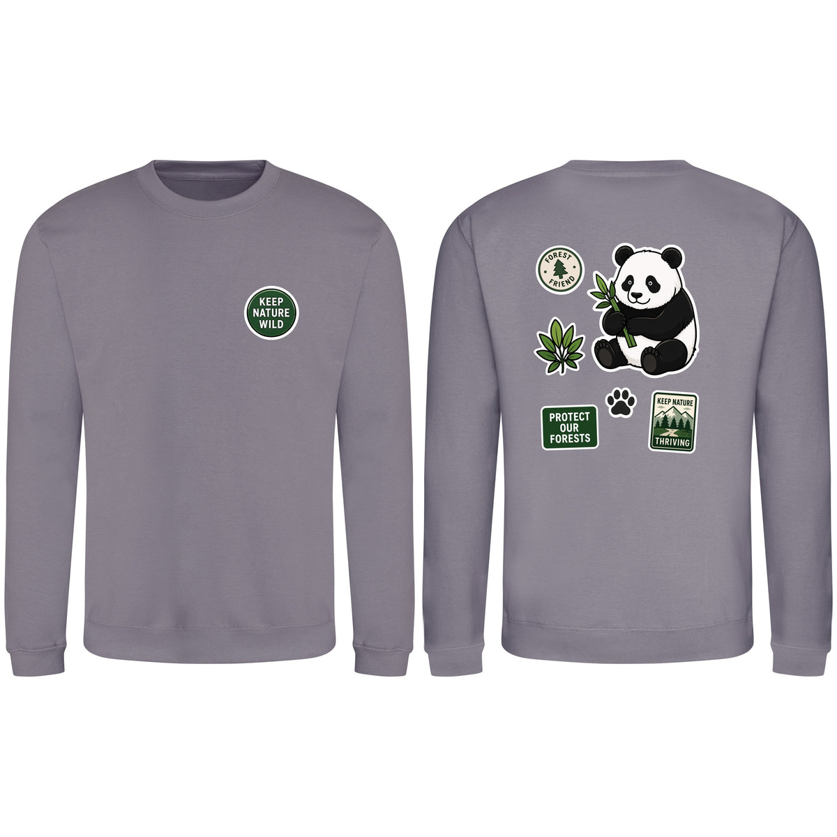 Keep Nature Wild Adult Sweatshirt - Badges of the Wild Dusty Lilac colour variant image