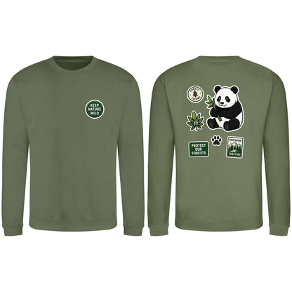 Keep Nature Wild Adult Sweatshirt - Badges of the Wild Earthy Green colour variant image